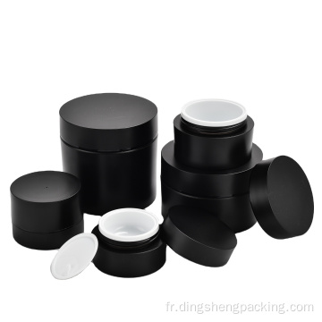 15g Black Oval Vide Jar Plastic Cream Pot pour le visage crème